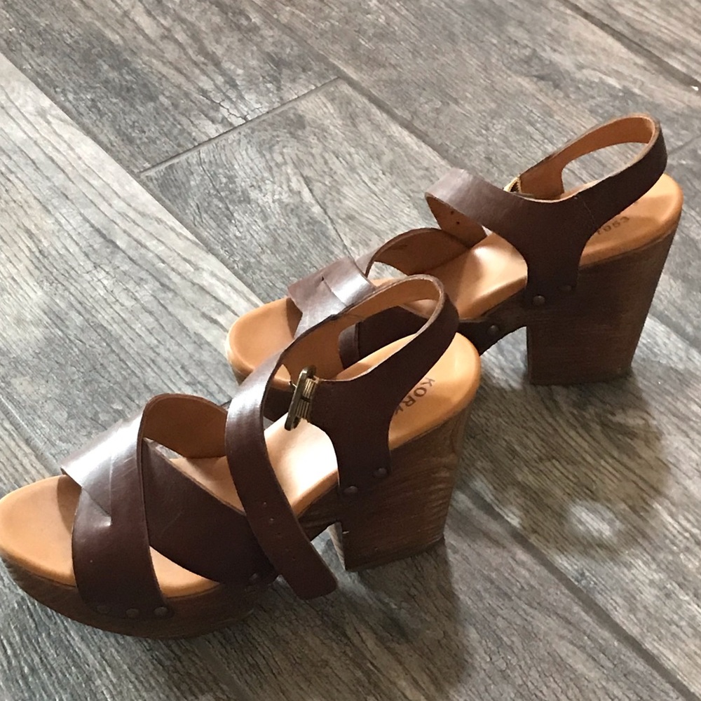 Gently worn Kork Ease brown platform sandals